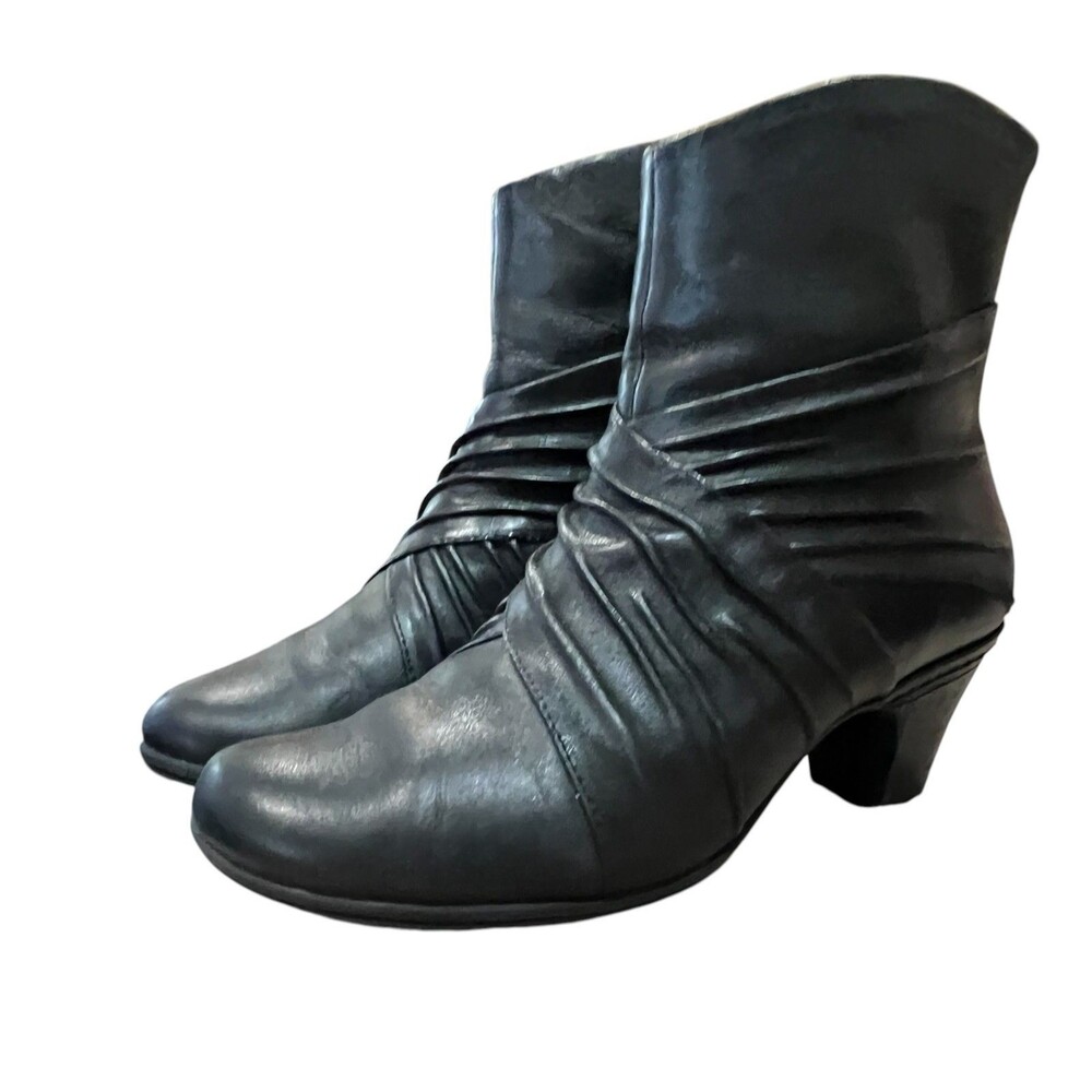 Cobb Hill by New Balance Shannon Women's Black Leather Ankle Boots  Size 7 Wide